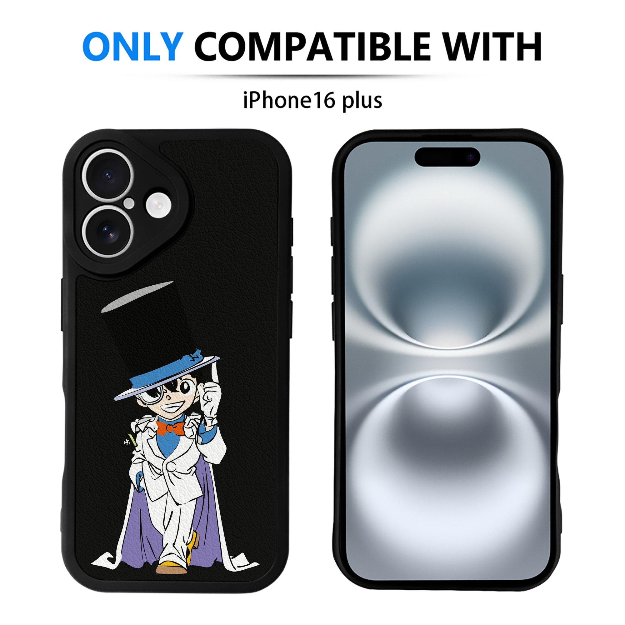 （画像用） 名探偵コナン 江戸川 コナン Detective Conan Conan Edogawa 【iPhone 16シリーズ対応】シリコンスマホケース（レザー調） 材質：シリコン